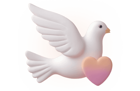 White dove carrying a heart — Charity article cover