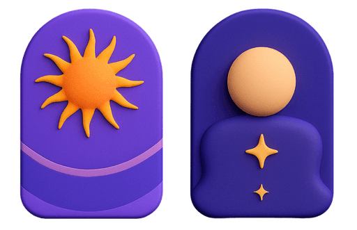 Two astrology cards with sun and star symbols — Systems of Astrology article cover